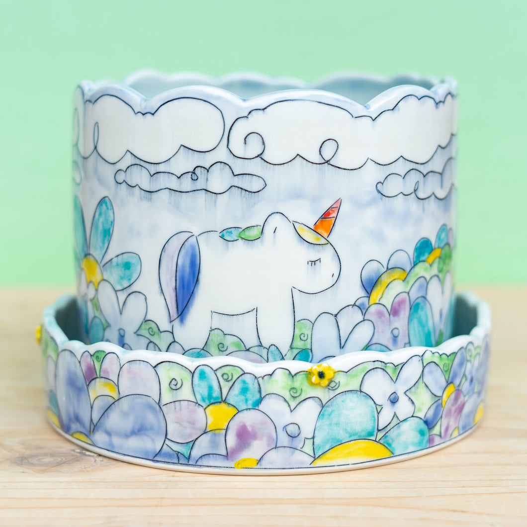 # 8 Unicorn + Flower : Large Planter