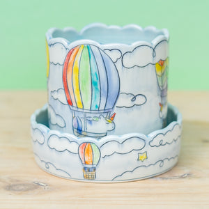 # 14 Unicorn Hot Air Balloon : Small Planter