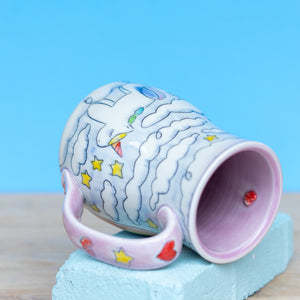 # 30 Unicorn Rainbow : Wide Bottom Stein