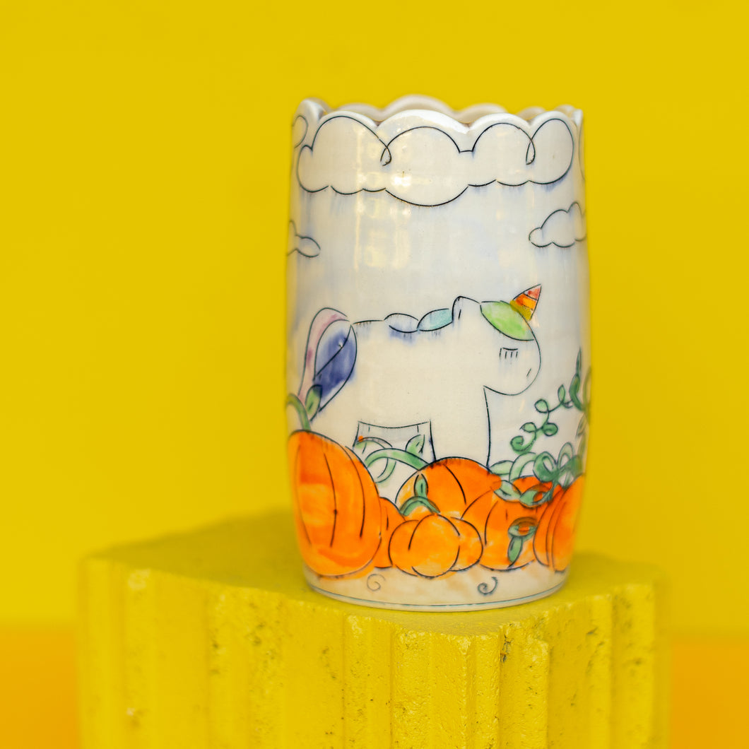 # 8 Unicorn Pumpkin : Small Vase