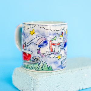 # 29 Santa, Rudolph and Unicorn : Medium Mug
