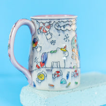 Load image into Gallery viewer, # 43 Gingerbread Unicorn : Wide Bottom Stein
