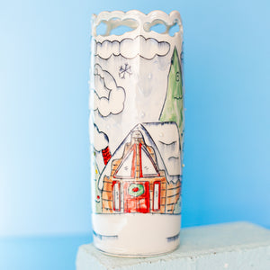 # 6 Winter Cabin : Medium Vase