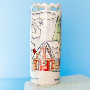 # 6 Winter Cabin : Medium Vase