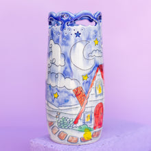 Load image into Gallery viewer, # 5 Nighttime Cottage : Cutout Vase
