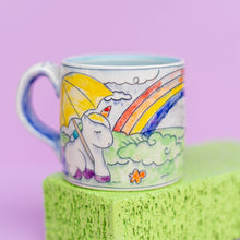 Load image into Gallery viewer, # 46 Unicorns in the Spring Rain : Medium Mug
