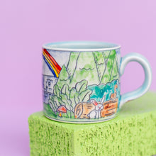 Load image into Gallery viewer, # 48 Forest Animal (Bunny, Squirrel, Waterfall) : Mediumish Mug
