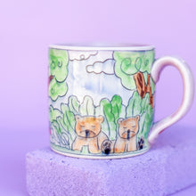 Load image into Gallery viewer, # 57 Forest Baby Bears, Squirrels and Waterfall : Medium Mug
