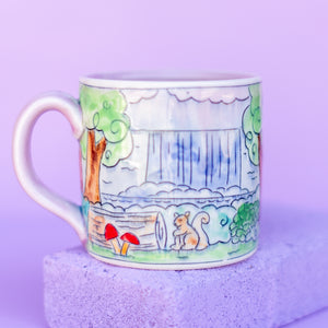 # 57 Forest Baby Bears, Squirrels and Waterfall : Medium Mug