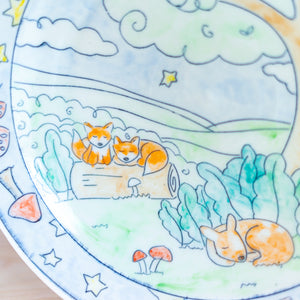 # 23 Fox n Fawn Woodland Creature : Dinner Plate