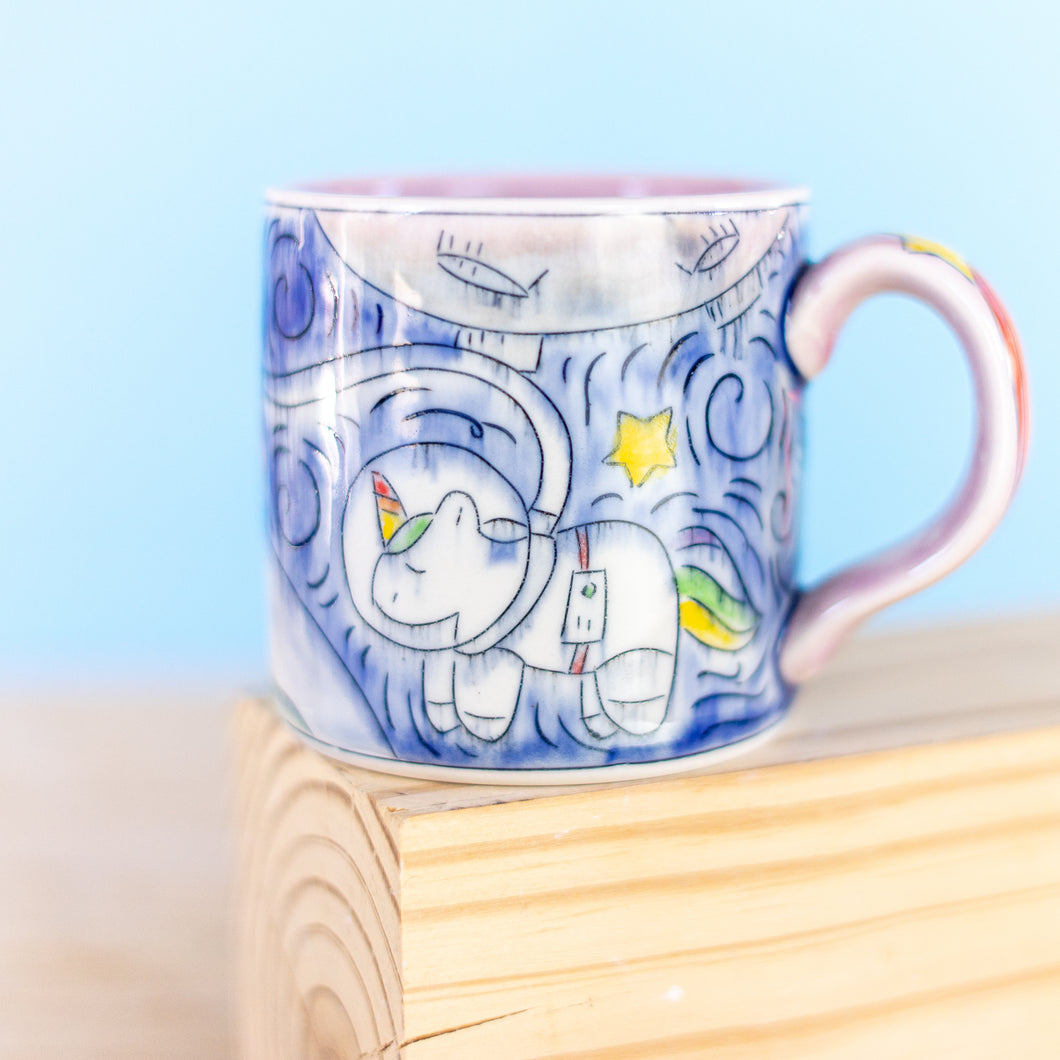 # 46 Unicorn Astronaut in Space : Medium Mug