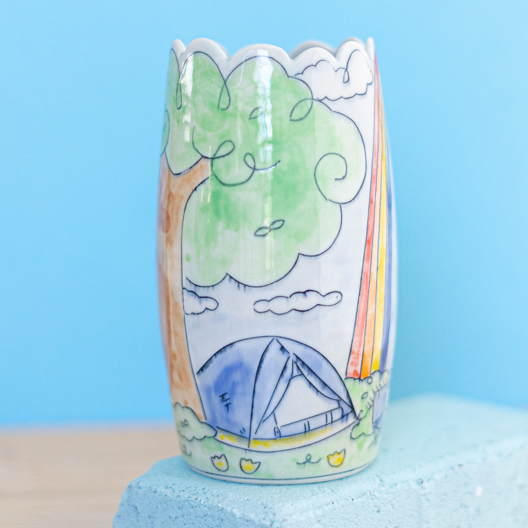 # 8 Camping n Rainbow : Medium Vase