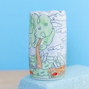 # 10 Foxes Woodland Creatures : Small Vase